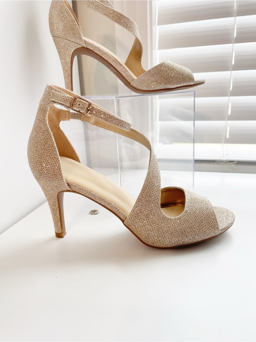 Dream Pairs Women's Strappy Open-Toe Heels in Champagne - Picture 7 of 12